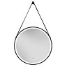 Heritage Amberley Black 590mm Illuminated Circular Mirror with Demister Pad