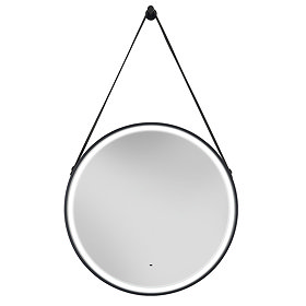 Heritage Amberley Black 590mm Illuminated Circular Mirror with Demister Pad