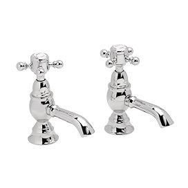 Heritage - Hartlebury Basin Pillar Taps - Chrome - THRC00 Large Image