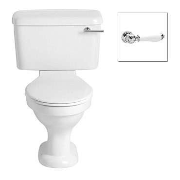 Heritage Belmonte Close Coupled Toilet with Traditional Chrome Lever