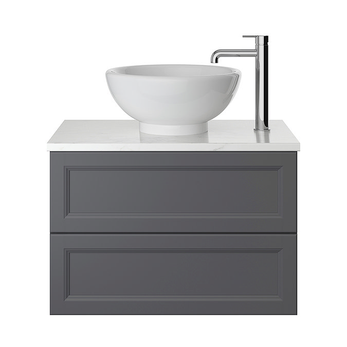 Heritage Caversham 700mm 2-Drawer Wall Hung Vanity Unit Only - Graphite