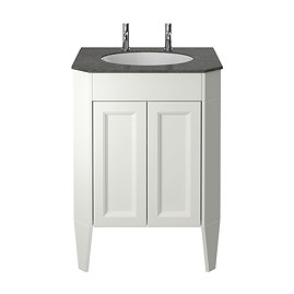 Heritage Caversham Chantilly Freestanding Granley Vanity with Dark Concrete Effect Basin Top
