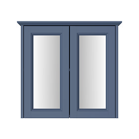 Heritage Caversham Double Door Mirror Wall Cabinet - Maritime Blue
