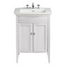 Heritage Caversham Freestanding Blenheim Vanity Unit with Chrome Handles & 3TH Basin - Dove Grey Lar