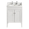 Heritage Caversham Freestanding Dorchester Square Vanity Unit with Chrome Handles & Basin - Dove Gre