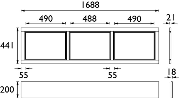 Heritage Caversham 1700mm Front Bath Panel - Maritime Blue - KMBFP1700