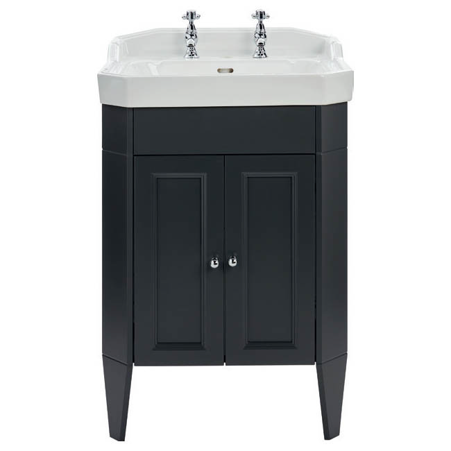 Heritage Caversham Granley Vanity Unit with Chrome Handles & Basin - Graphite Large Image