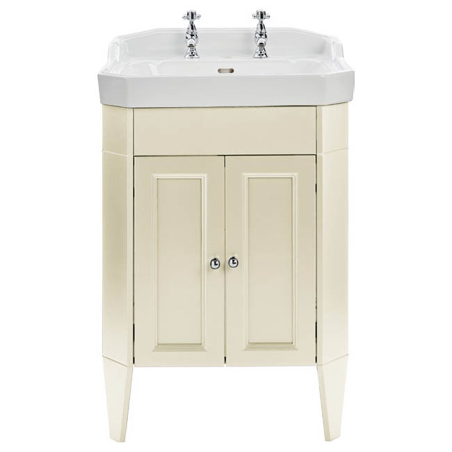 Heritage Caversham Granley Vanity Unit with Chrome Handles & Basin - Oyster Large Image