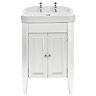 Heritage Caversham Granley Vanity Unit with Chrome Handles & Basin - White Ash Large Image