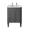 Heritage Caversham Graphite Freestanding Granley Vanity with White Marble Basin Top