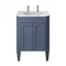 Heritage Caversham Maritime Blue Freestanding Granley Vanity with White Marble Effect Basin Top