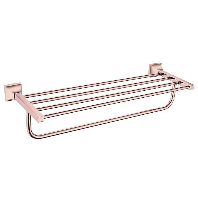 Heritage Chancery Double Bathroom Towel Shelf - Rose Gold - ACHDBTRG Large Image