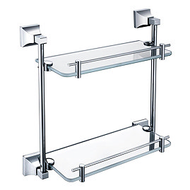 Heritage Chancery Double Glass Shelf - Chrome - ACHDGSC Large Image