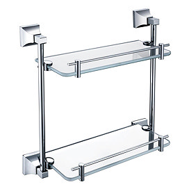 Heritage Chancery Double Glass Shelf - Chrome - ACHDGSC Large Image