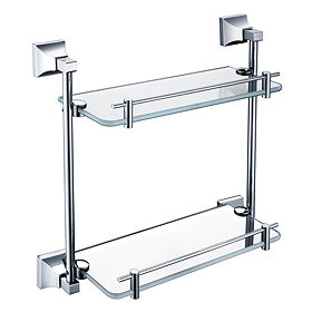 Heritage Chancery Double Glass Shelf - Chrome - ACHDGSC Large Image