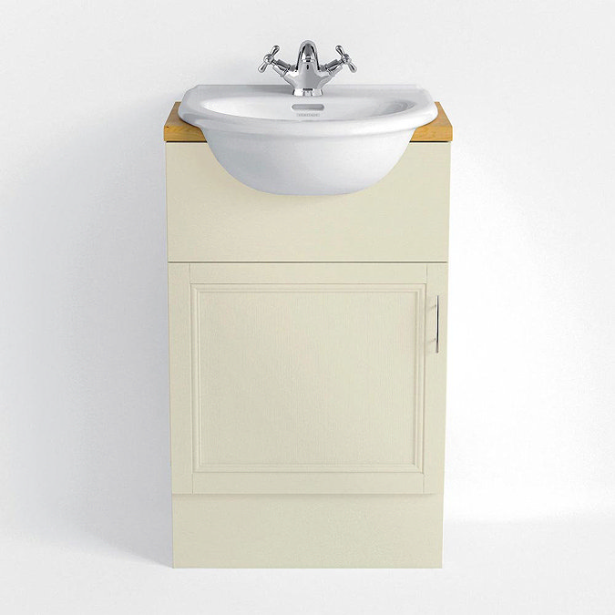 Heritage - Caversham 500mm Vanity Unit with Pewter Handle - Oyster Large Image