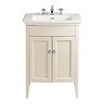 Heritage - Caversham Freestanding Blenheim Vanity Unit with Chrome Handles & 3TH Basin - Oyster Larg