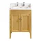 Heritage - Caversham Freestanding Dorchester Square Vanity Unit with Chrome Handles & Basin - Oak La