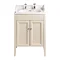 Heritage - Caversham Freestanding Dorchester Square Vanity Unit with Chrome Handles & Basin - Oyster