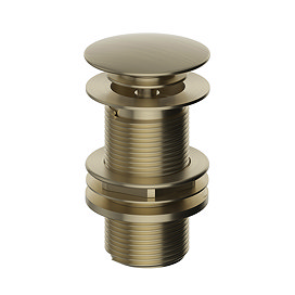 Heritage Clicker Basin Waste - Unslotted - Brushed Brass - THBB12UN