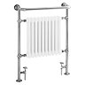 Heritage - Clifton Heated Towel Rail with Crosshead Valves - Chrome