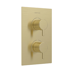 Heritage Dartmouth 2 Outlet Twin Concealed Thermostatic Shower Valve - Brushed Brass