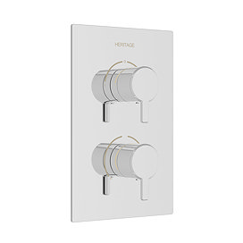 Heritage Dartmouth 2 Outlet Twin Concealed Thermostatic Shower Valve - Chrome