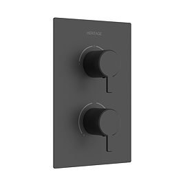 Heritage Dartmouth 2 Outlet Twin Concealed Thermostatic Shower Valve - Matt Black - SDABL01