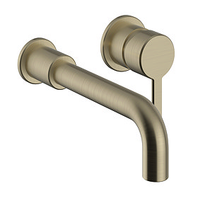 Heritage Dartmouth 2 Taphole Wall Mounted Basin Mixer - Brushed Brass