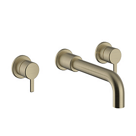 Heritage Dartmouth 3 Taphole Wall Mounted Basin Mixer - Brushed Brass
