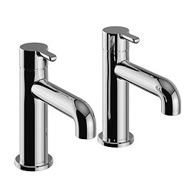Heritage Dartmouth Basin Pillar Taps - Chrome