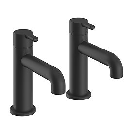 Heritage Dartmouth Basin Pillar Taps - Matt Black