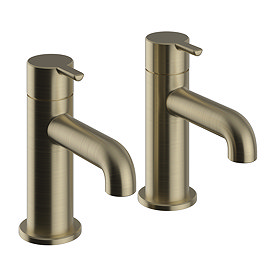 Heritage Dartmouth Bath Pillar Taps - Brushed Brass - TDACBB01
