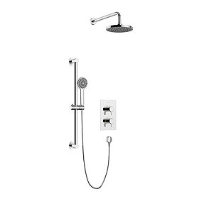 Heritage Dartmouth Concealed Thermostatic Shower with Fixed Head and Flexible Kit - Chrome - SDACDUAL01