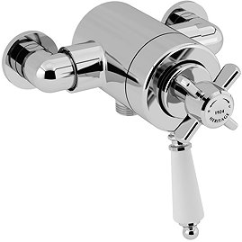 Heritage Dawlish Exposed Shower Valve with Bottom Outlet Connection - Chrome Large Image