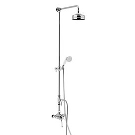 Heritage Dawlish Exposed Shower with Premium Fixed Riser Kit & Diverter to Handset - Chrome - SDCDUA