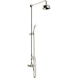 Heritage Dawlish Exposed Shower with Premium Fixed Riser Kit & Diverter to Handset - Vintage Gold -