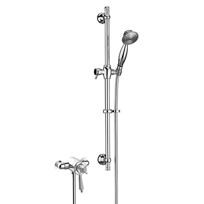 Heritage Dawlish Exposed Shower with Premium Flexible Riser Kit - Chrome