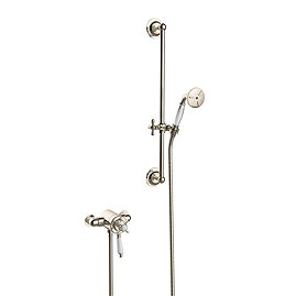 Heritage Dawlish Exposed Shower with Premium Flexible Riser Kit - Vintage Gold - SDCDUAL10 Large Ima