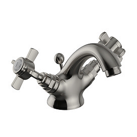 Heritage Dawlish Mono Basin Mixer with Pop-up Waste - Brushed Nickel