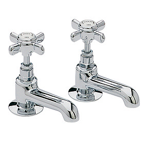 Heritage - Dawlish Basin Pillar Taps - Chrome - TDCC00 Large Image