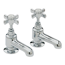 Heritage - Dawlish Bath Pillar Taps - Chrome - TDCC01 Large Image