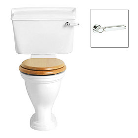 Heritage - Dorchester Close Coupled Comfort Height WC & Landscape Cistern with Deco Cistern Lever La