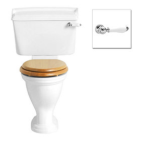 Heritage - Dorchester Close Coupled Comfort Height WC & Landscape Cistern with Traditional Chrome Ci