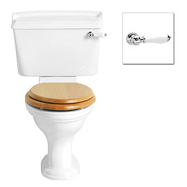 Heritage - Dorchester Close Coupled WC & Landscape Cistern with Traditional Chrome Cistern Lever Lar