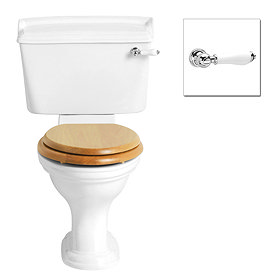 Heritage - Dorchester Close Coupled WC & Landscape Cistern with Traditional Chrome Cistern Lever Lar