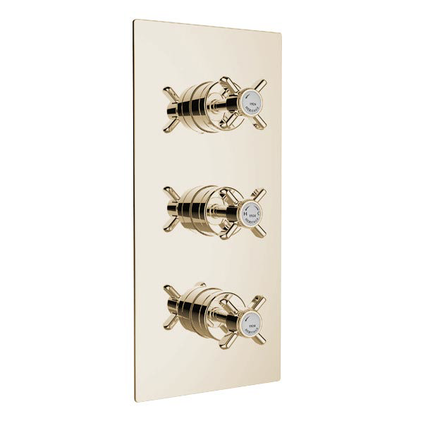 Heritage Dawlish Dual Control Recessed Valve w Twin Integral Stopcocks - Vintage Gold Large Image