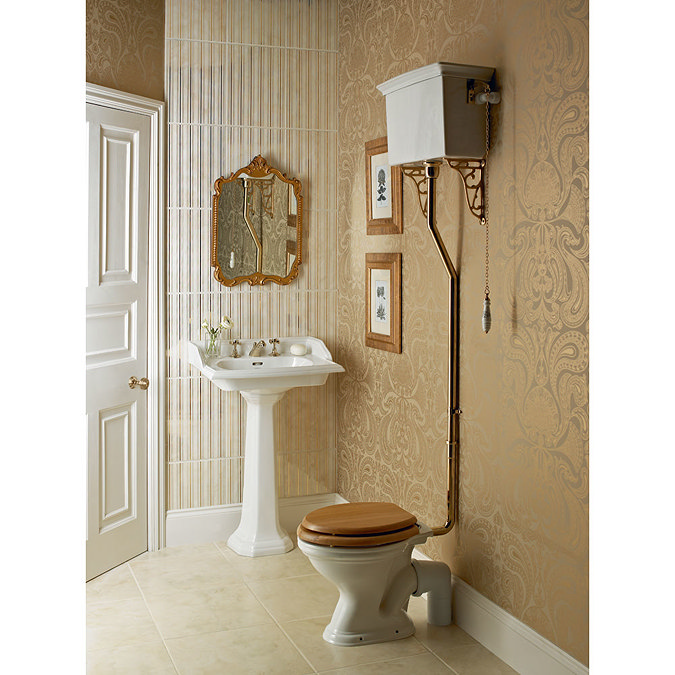 Heritage - Dorchester High-level WC & Chrome Flush Pack Profile Large Image