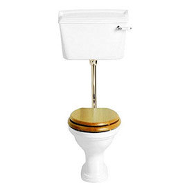 Heritage - Dorchester Low-level WC & Gold Flush Pack - Various Lever Options Medium Image