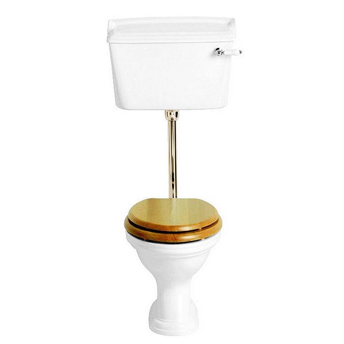 Heritage - Dorchester Low-level WC & Gold Flush Pack - Various Lever Options Large Image